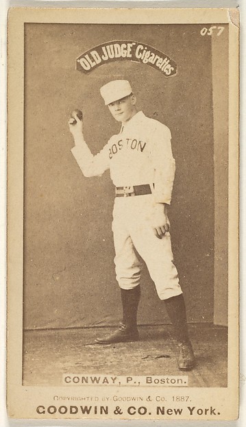 Conway, Pitcher, Boston, from the Old Judge series (N172) for Old Judge Cigarettes