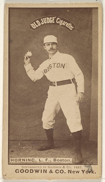 Horning, Left Field, Boston, from the Old Judge series (N172) for Old Judge Cigarettes