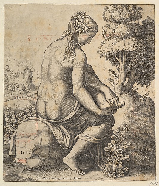 Venus removing a thorn from her foot