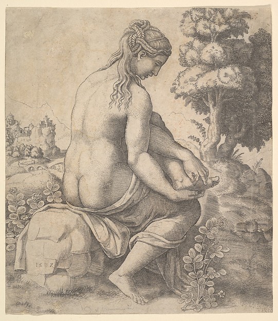 Venus removing a thorn from her foot