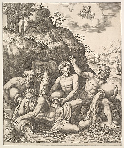 River gods consoling Peneus for the Loss of his Daughter, Daphne from 'The Story of Apollo and Daphne'