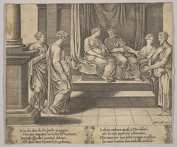 Plate 3: Psyche's two sisters are married to kings, from "The Fable of Psyche"