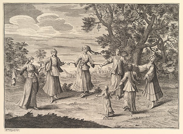 A Native Dance (Aubry de La Mottraye's "Travels throughout Europe, Asia and into Part of Africa...,"  London, 1724, vol. I, pl. 11)