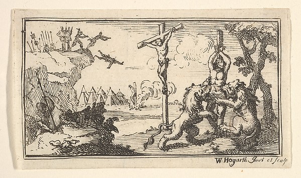 Crucifixion, etc. (John Beaver, Roman Military Punishments, 1725) by William Hogarth