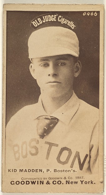 Kid Madden, Pitcher, Boston, from the Old Judge series (N172) for Old Judge Cigarettes