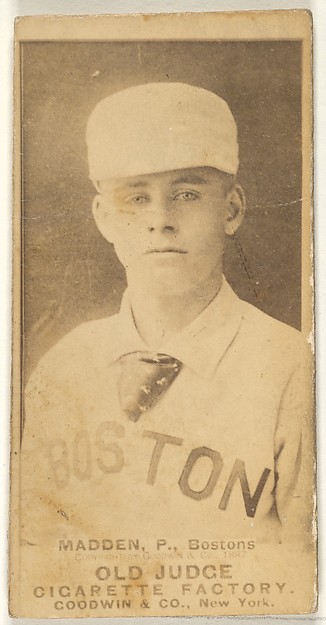 Madden, Pitcher, Boston, from the Old Judge series (N172) for Old Judge Cigarettes