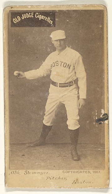 Stemmyer, Pitcher, Boston, from the Old Judge series (N172) for Old Judge Cigarettes
