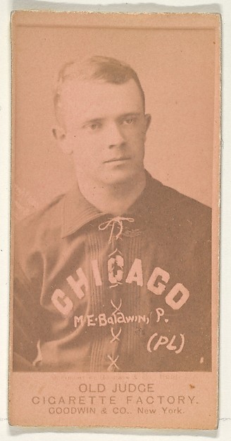 M.E. Baldwin, Pitcher, Chicago, from the Old Judge series (N172) for Old Judge Cigarettes by Goodwin & Company, The Metropolitan Museum of Art