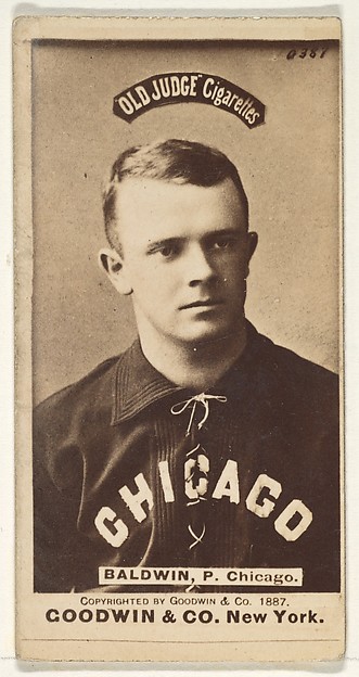 Baldwin, Pitcher, Chicago, from the Old Judge series (N172) for Old Judge Cigarettes