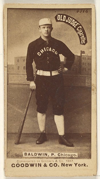 Baldwin, Pitcher, Chicago, from the Old Judge series (N172) for Old Judge Cigarettes