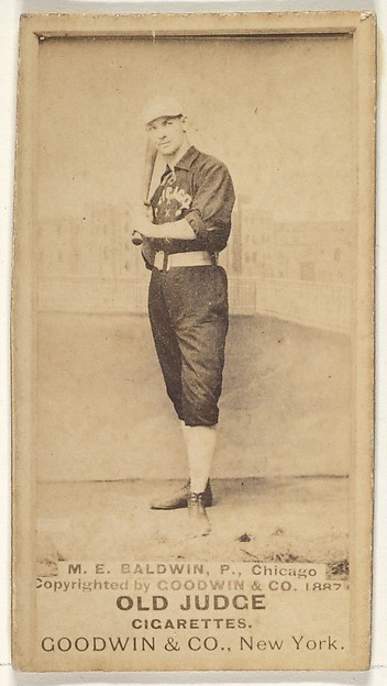 M.E. Baldwin, Pitcher, Chicago, from the Old Judge series (N172) for Old Judge Cigarettes by Goodwin & Company, The Metropolitan Museum of Art