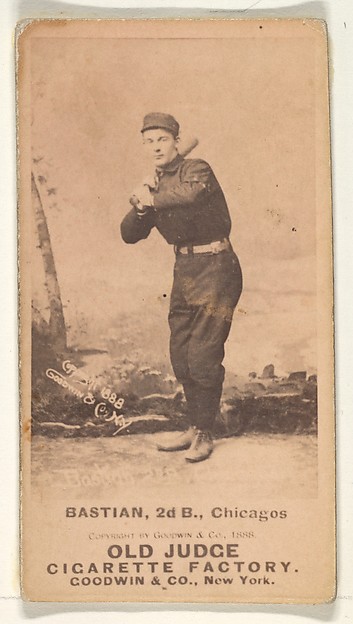 Bastian, 2nd Base, Chicago, from the Old Judge series (N172) for Old Judge Cigarettes by Goodwin & Company, The Metropolitan Museum of Art