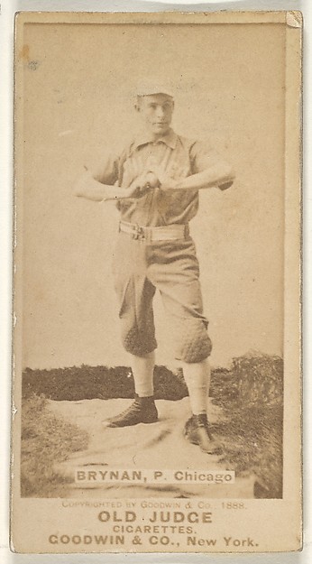 Brynan, Pitcher, Chicago, from the Old Judge series (N172) for Old Judge Cigarettes