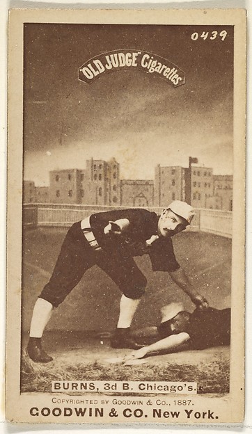 T.C. Burns, 3rd Base, Chicago, from the Old Judge series (N172) for Old Judge Cigarettes