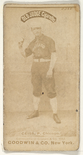 Ceiss, Pitcher, Chicago, from the Old Judge series (N172) for Old Judge Cigarettes by Goodwin & Company, The Metropolitan Museum of Art