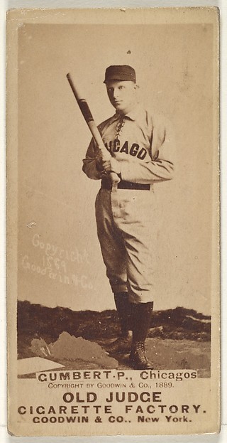 Gumbert, Pitcher, Chicago, from the Old Judge series (N172) for Old Judge Cigarettes