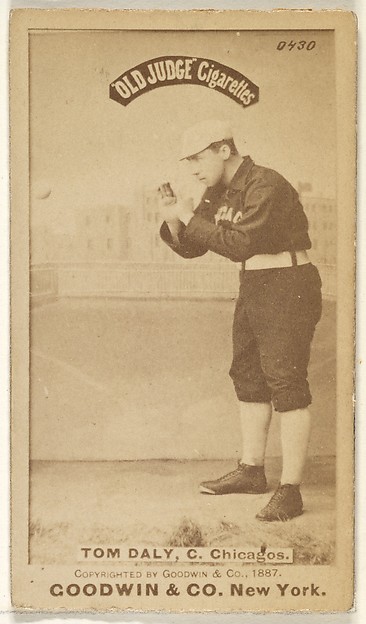 Tom Daly, Catcher, Chicago, from the Old Judge series (N172) for Old Judge Cigarettes