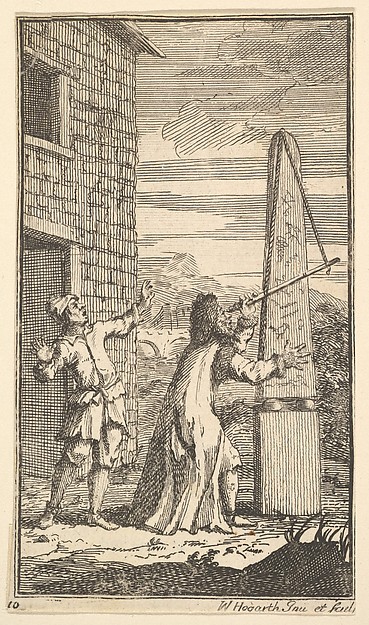 Sidrophel Examining the Kite Through His Telescope (Seventeen Small Illustrations for Samuel Butler's Hudibras, no. 10)