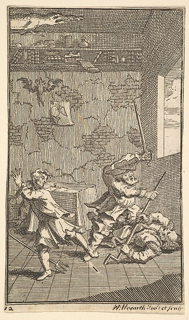 Hudibras Beating Sidrophel and Whachum (Seventeen Small Illustrations for Samuel Butler's Hudibras, no. 12)