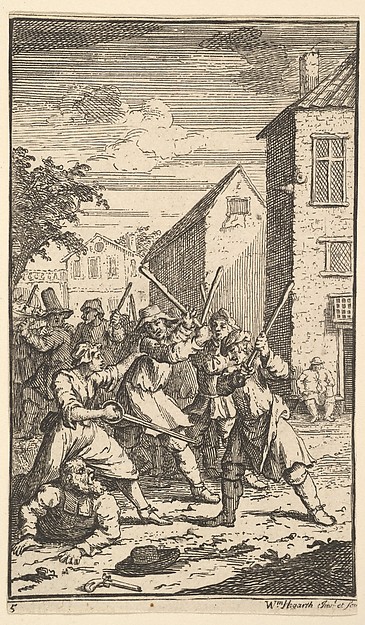 Hudibras Vanquished by Trulla (Seventeen Small Illustrations for Samuel Butler's Hudibras, no. 5)