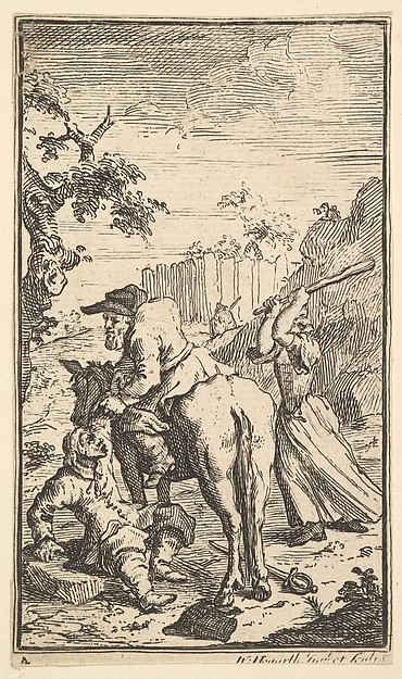 Trulla Attacking Hudibras (Seventeen Small Illustrations for Samuel Butler's Hudibras, no. 4)