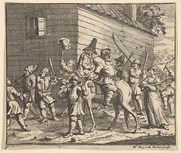 Hudibras and Ralpho Made Prisoners and Carried to the Stocks (Seventeen Small Illustrations for Samuel Butler's Hudibras, no. 6)