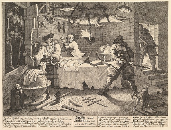 Hudibras beats Sidrophel and his man Whacum (Twelve Large Illustrations for Samuel Butler's Hudibras, Plate 8)