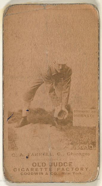 Charles Andrew "Duke" Farrell, Catcher, Chicago, from the Old Judge series (N172) for Old Judge Cigarettes by Goodwin & Company, The Metropolitan Museum of Art