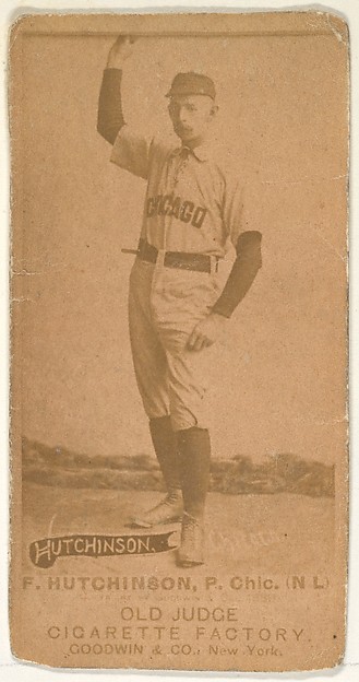 F. Hutchinson, Pitcher, Chicago, from the Old Judge series (N172) for Old Judge Cigarettes