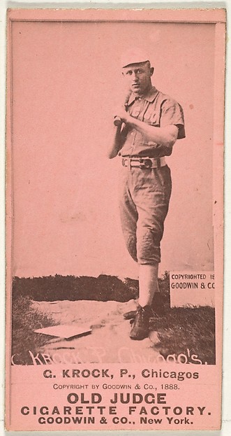 August H. "Gus" Krock, Pitcher, Chicago, from the Old Judge series (N172) for Old Judge Cigarettes by Goodwin & Company, The Metropolitan Museum of Art