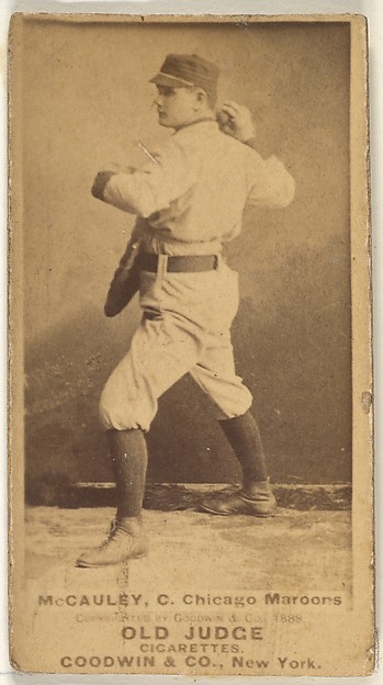 McCauley, Catcher, Chicago, from the Old Judge series (N172) for Old Judge Cigarettes by Goodwin & Company, The Metropolitan Museum of Art