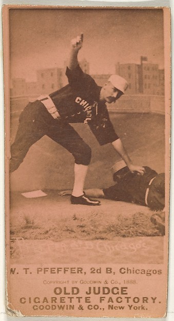 Fred "Dandelion" Pfeffer, 2nd Base, Chicago, from the Old Judge series (N172) for Old Judge Cigarettes by Goodwin & Company, The Metropolitan Museum of Art