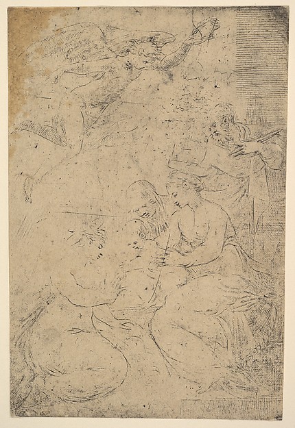 The mystic marriage of Saint Catherine by Andrea Schiavone (Andrea Meldola)