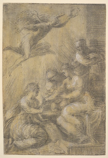 The mystic marriage of Saint Catherine by Andrea Schiavone (Andrea Meldola)