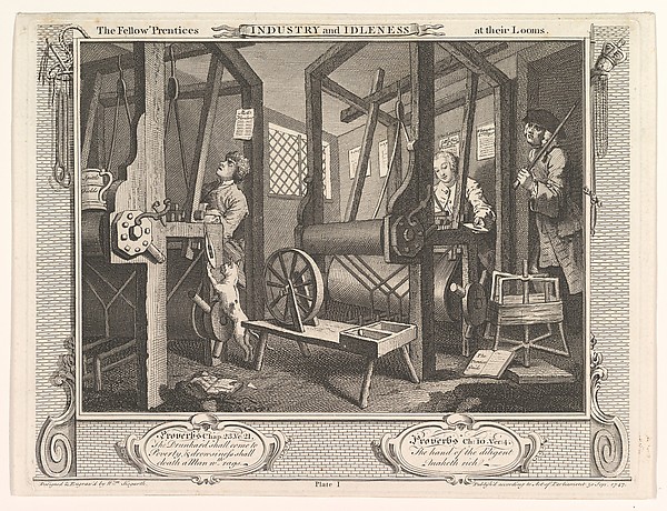 The Fellow 'Prentices at their Looms (Industry and Idleness, plate 1)