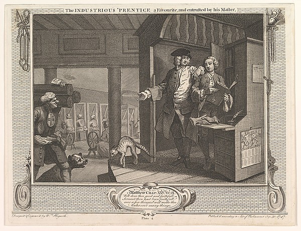 The Industrious 'Prentice a Favorite and Entrusted by his Master (Industry and Idleness, plate 4)