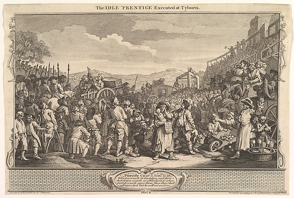 The Idle 'Prentice Executed at Tyburn: Industry and Idleness, plate 11