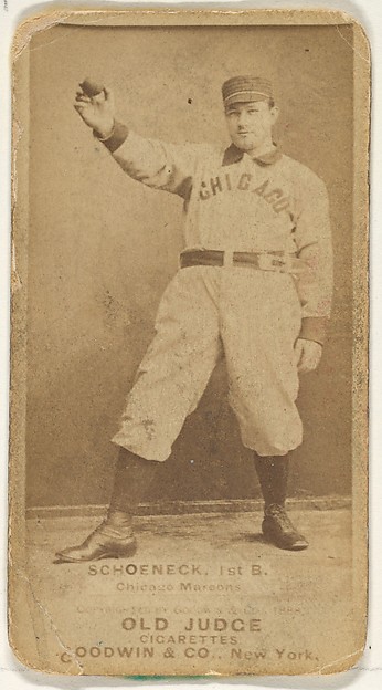 Schoeneck, 1st Base, Chicago, from the Old Judge series (N172) for Old Judge Cigarettes