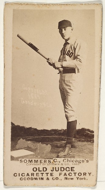 Sommers, Catcher, Chicago, from the Old Judge series (N172) for Old Judge Cigarettes by Goodwin & Company, The Metropolitan Museum of Art