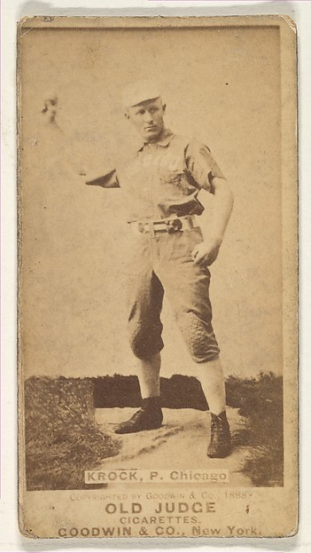 Krock, Pitcher, Chicago, from the Old Judge series (N172) for Old Judge Cigarettes