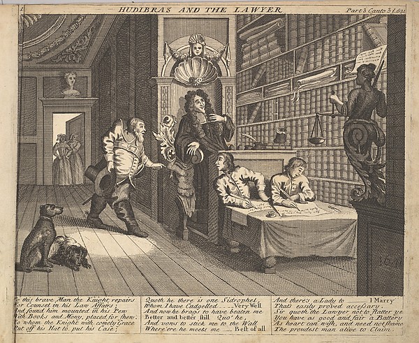 Hudibras and the Lawyer (Plate 12: Illustrations to Samuel Butler's Hudibras)