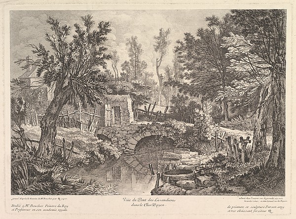 View of the Lavandieres Bridge at the Peasant House