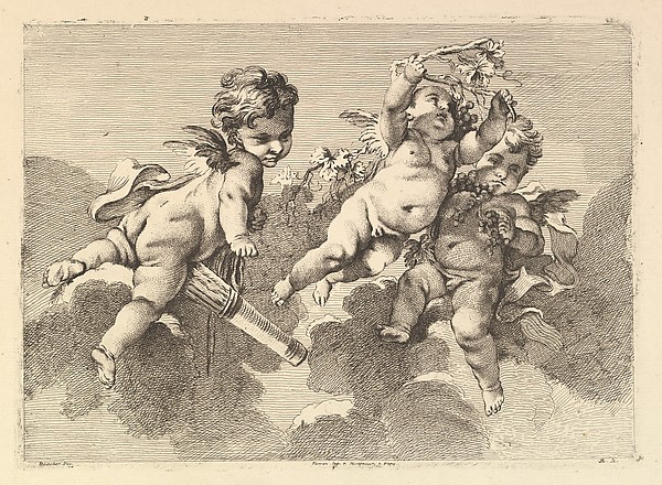 Three Children in Clouds