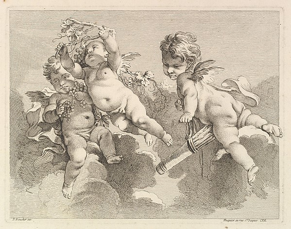 Three Loves, One holding a Quiver, the Other, Grapes