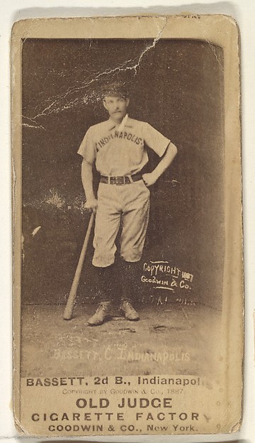Bassett, 2nd Base, Indianapolis, from the Old Judge series (N172) for Old Judge Cigarettes by Goodwin & Company, The Metropolitan Museum of Art
