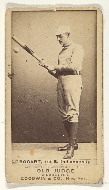 Bogart, 1st Base, Indianapolis, from the Old Judge series (N172) for Old Judge Cigarettes by Goodwin & Company, The Metropolitan Museum of Art