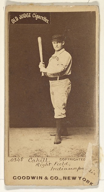 Cahill, Right Field, Indianapolis, from the Old Judge series (N172) for Old Judge Cigarettes