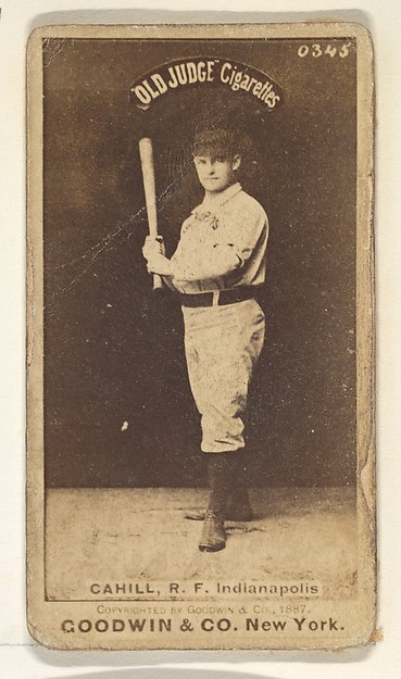 Cahill, Right Field, Indianapolis, from the Old Judge series (N172) for Old Judge Cigarettes