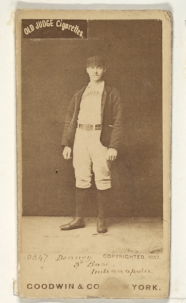 Jerry Denny, 3rd Base, Indianapolis, from the Old Judge series (N172) for Old Judge Cigarettes