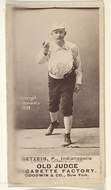 Getzein, Pitcher, Indianapolis, from the Old Judge series (N172) for Old Judge Cigarettes by Goodwin & Company, The Metropolitan Museum of Art
